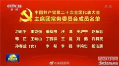 中国共产党第二十次全国代表大会主席团常务委员会成员名单